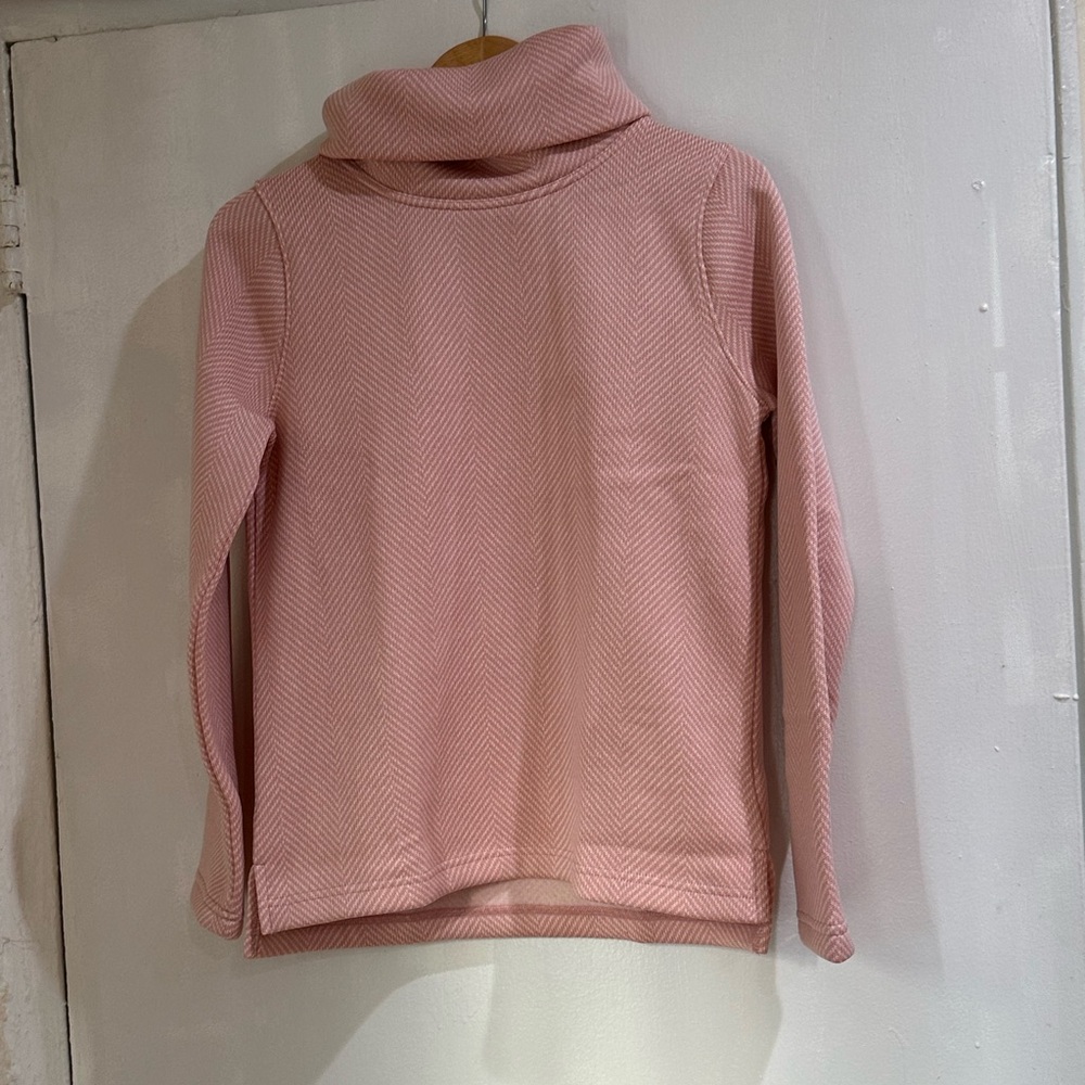 A brand new J. Crew small polyester Iced Quartz Funnelneck Herringbone Pullover.